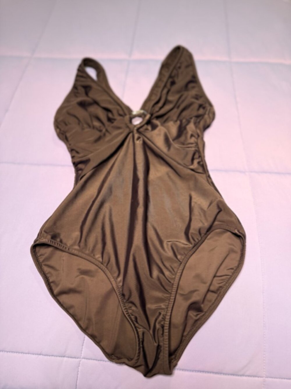 VENUS Black One-Piece Swimsuit with Plunging V-Neck Size 10 - Picture 7 of 10